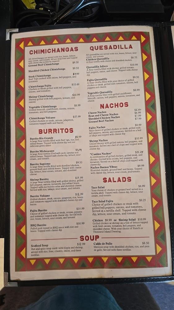 Buenas Vibras Mexican Restaurant Menu image 1